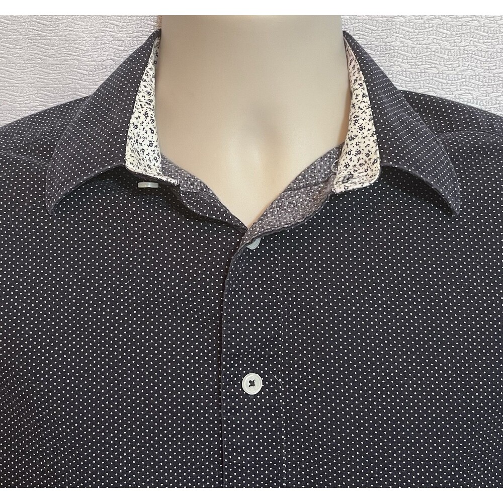 Nick Graham Modern Fit Dot Cuff Pattern Shirt Mens S Blue Perennial Millennial - Picture 2 of 7